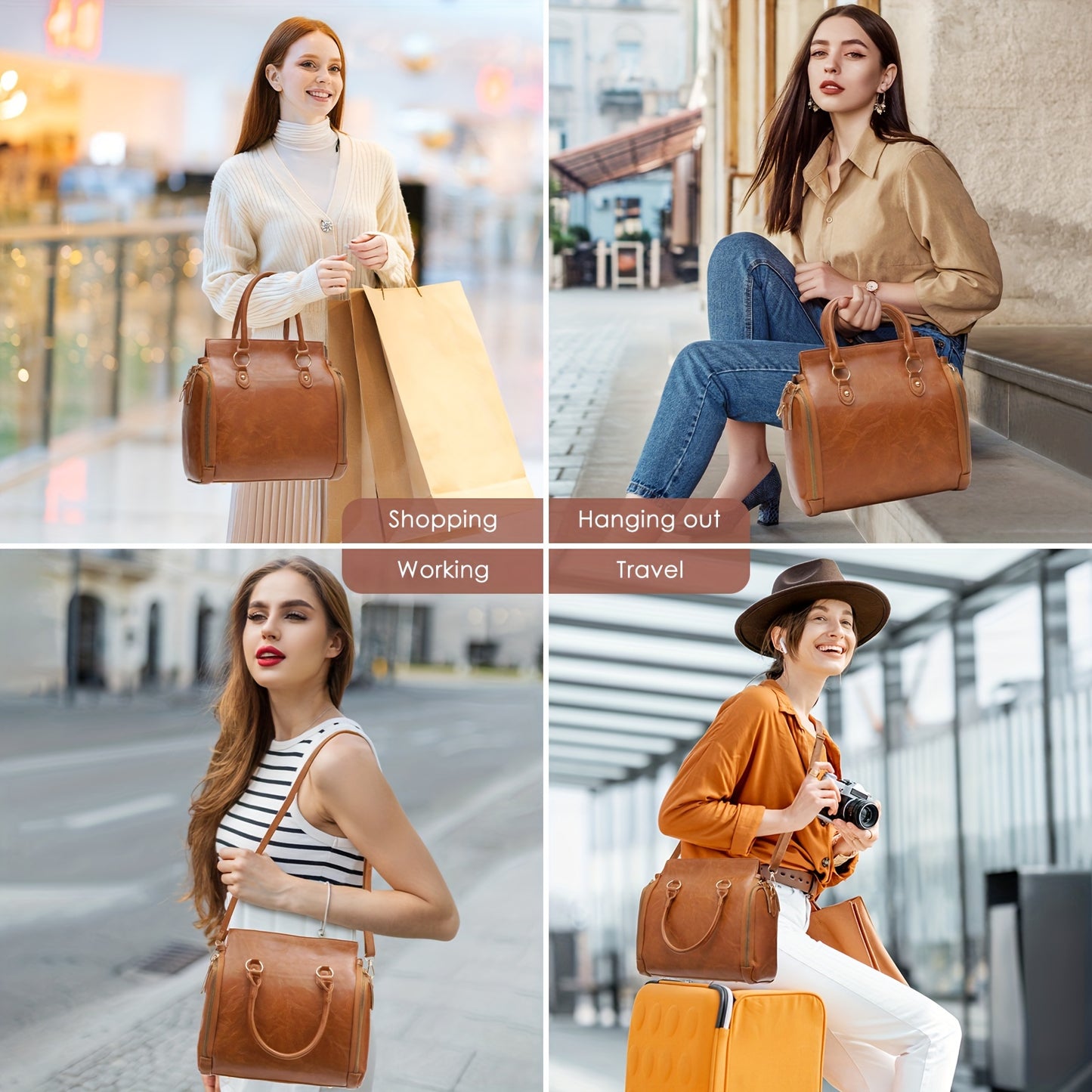 Stylish Retro Brown Faux Leather Women’s Crossbody Bag
