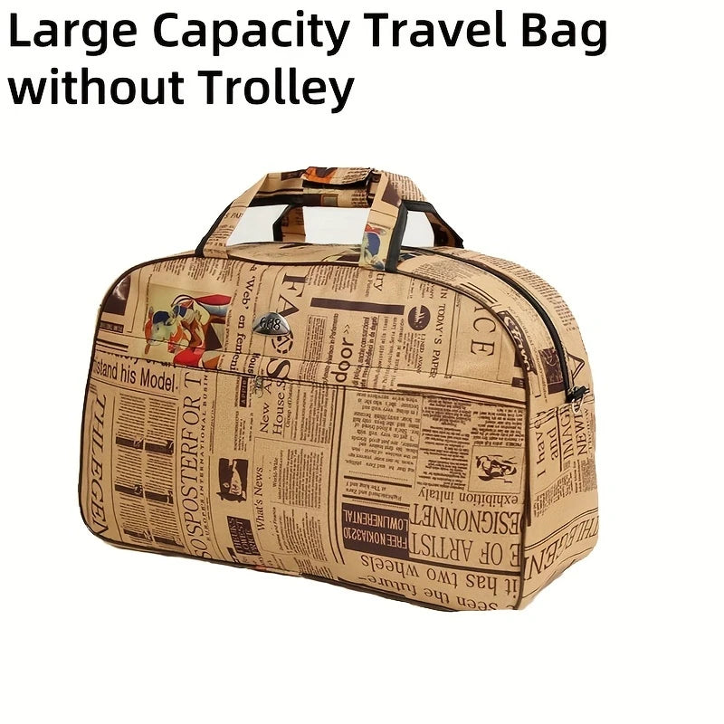 Unique Newspaper Print Travel Bag