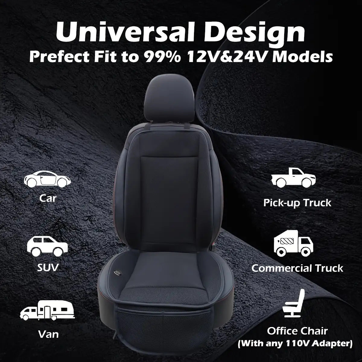 3-Second Rapid Cooling Car Seat Cushion with 360° Turbo Fan
