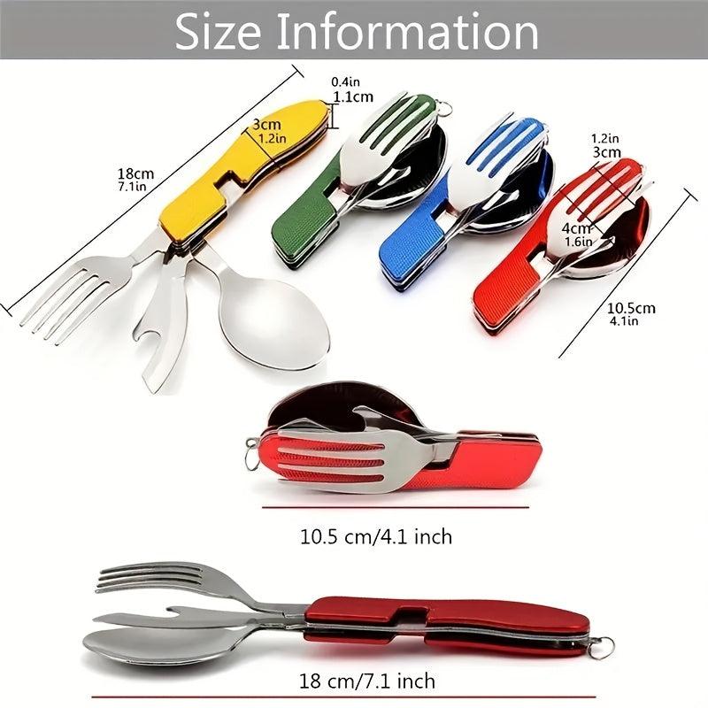 4pcs, Multifunctional Outdoor 4-in-1 Cutlery