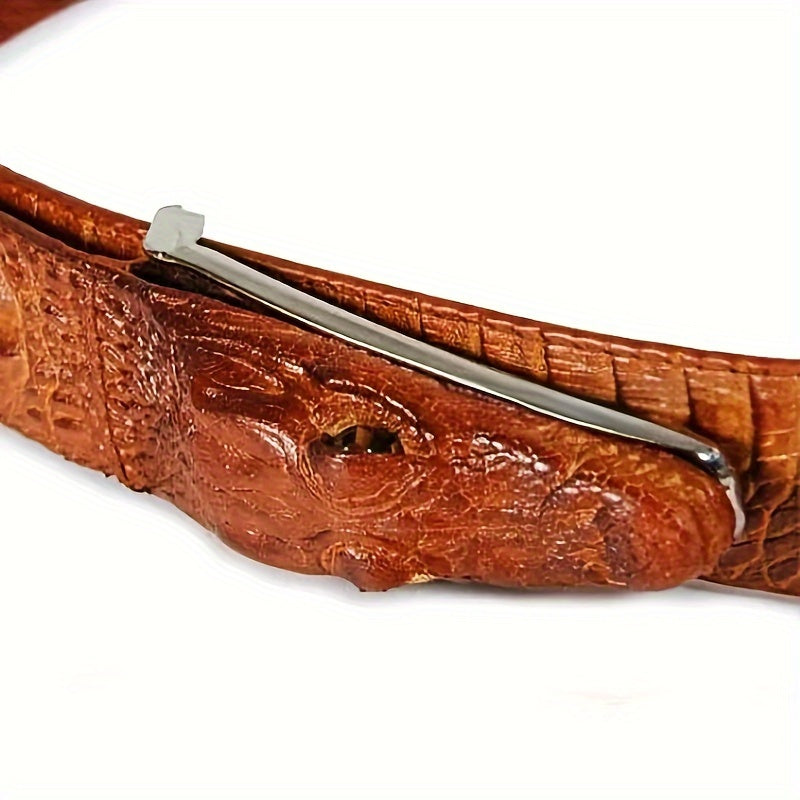 1-Pack Men'S Crocodile Pattern Design Belt