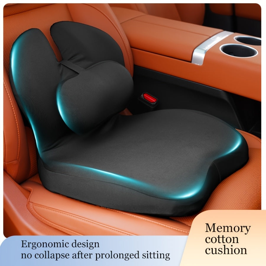 Ergonomic Double Lumbar Support Car Seat Cushion