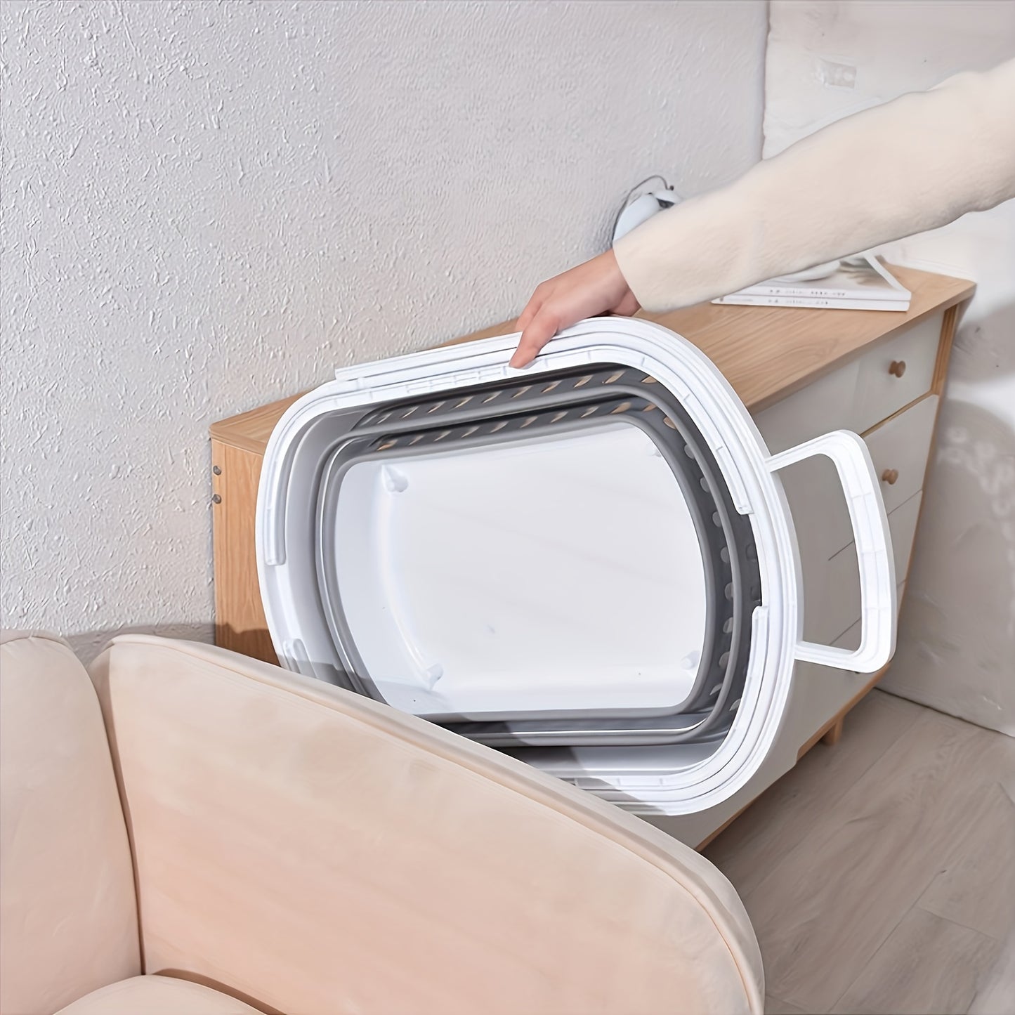 Foldable Laundry Basket with Wheels