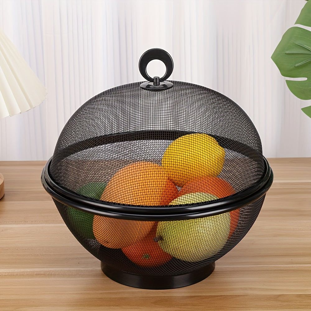 Durable Iron Fruit and Vegetable Washing Basket with Lid
