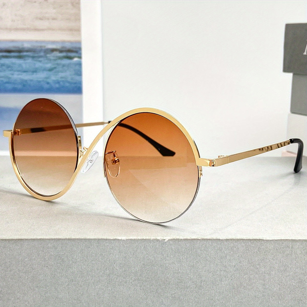 Stylish S-Shaped Round Fashion Glasses for Women & Men