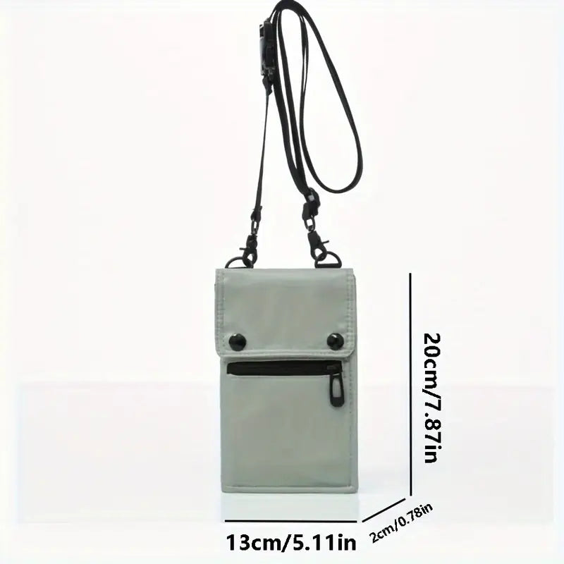 Versatile Nylon Crossbody Phone Bag with Passport Holder - Water-Resistant, Lightweight & Foldable