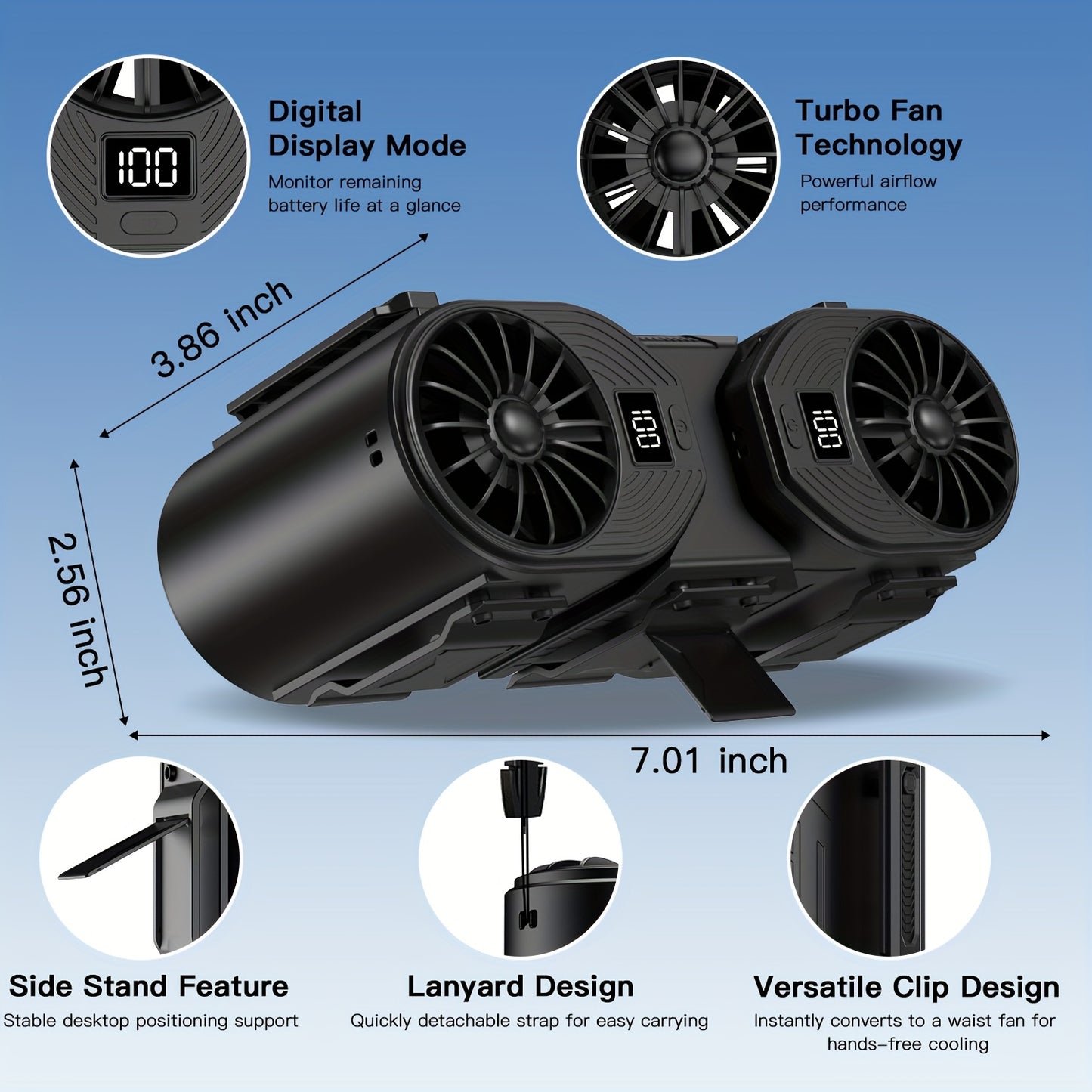 2025 Portable Waist Fan Bladeless Electric Fan