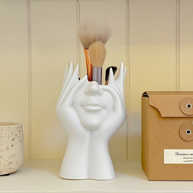 Unique creative human body art-shaped makeup brush holder and pen organizer