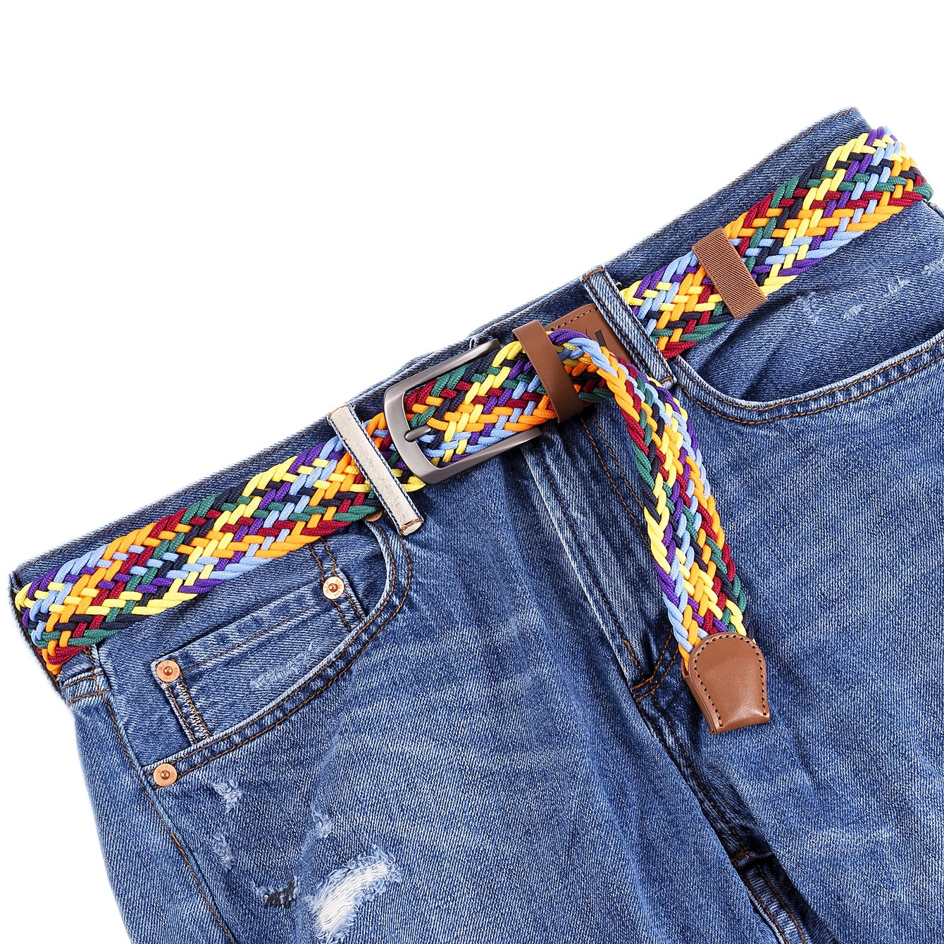 6pcs Colorful Braided Belt for Men & Women