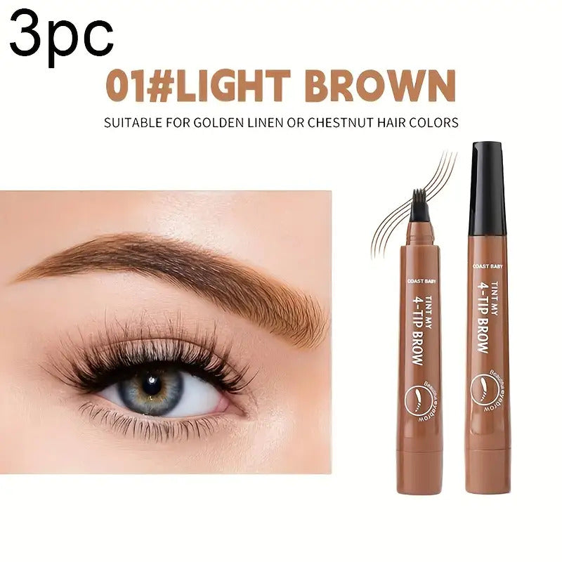 3pcs Four-pronged Eyebrow Pencil for Beginners Can Easily Get on It