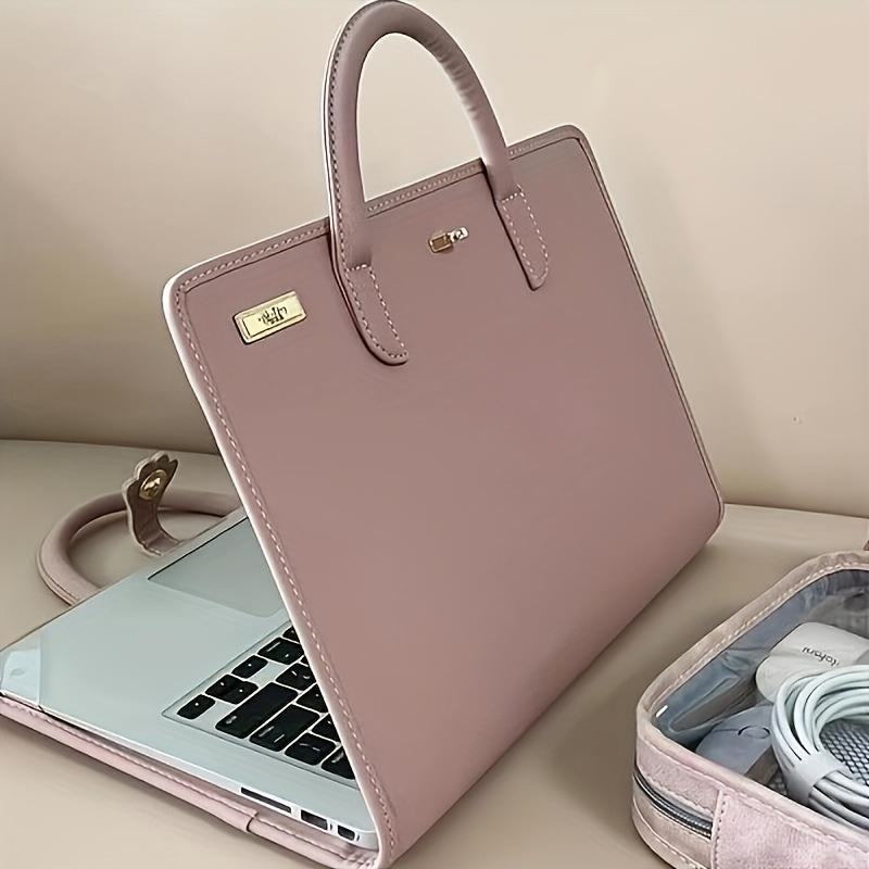 Stylish Pink PVC Laptop Bag