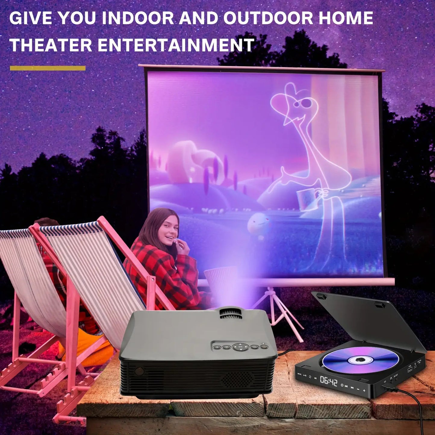 Compact 1080P Mini DVD Player with Remote