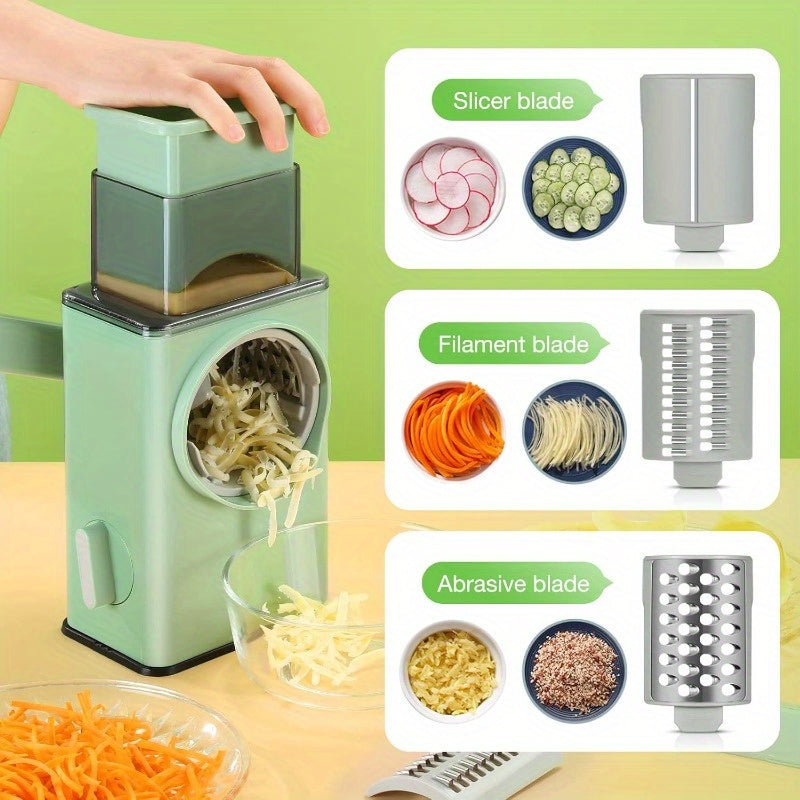 Upgraded Manual Rotary Cheese Grater & Vegetable Slicer