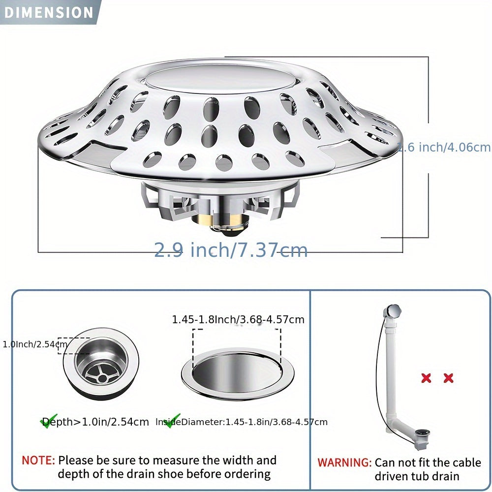 2-in-1 Bathtub Stopper with Hair Catcher