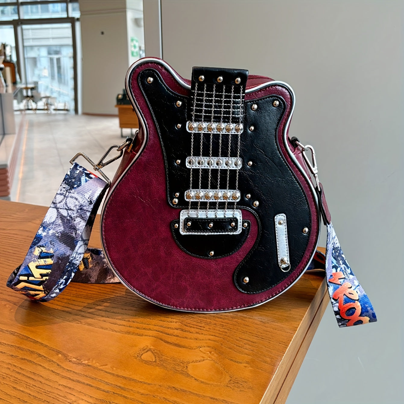 Trendy Y2K Style Guitar-Shaped Crossbody Bag
