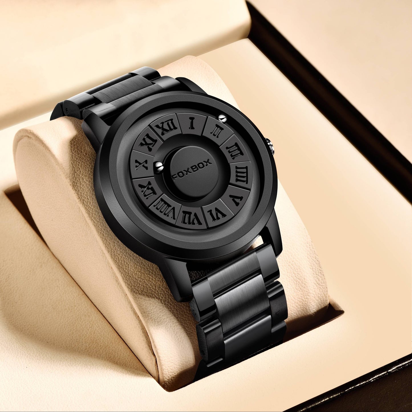 Fashion Men's Watch, Cool Dial Display Design WaterproofRotating Magnetic Bead Watch