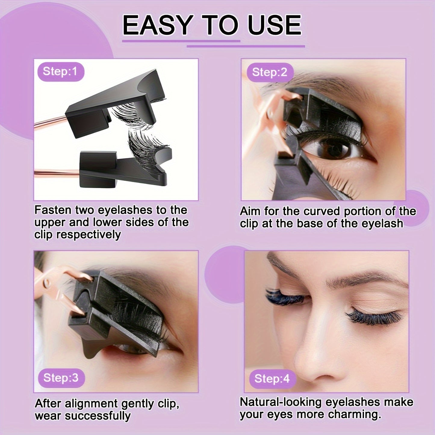 Magnetic Eyelash Clip Does Not Require Glue