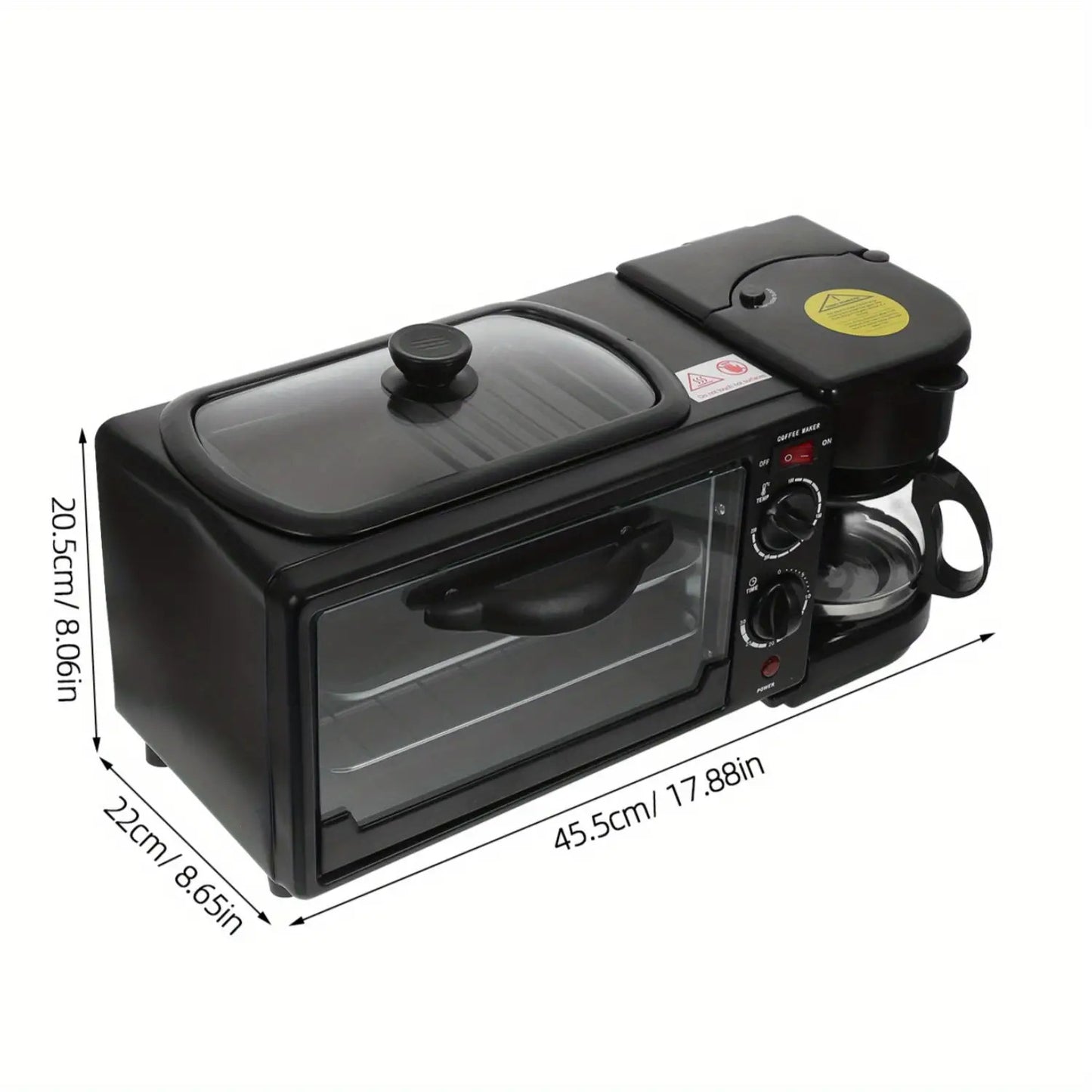 3-in-1 Breakfast Station, Toaster with Frying Pan