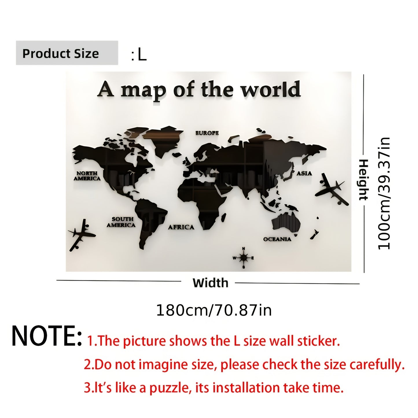 2025 New 3D World Map Wall Sticker