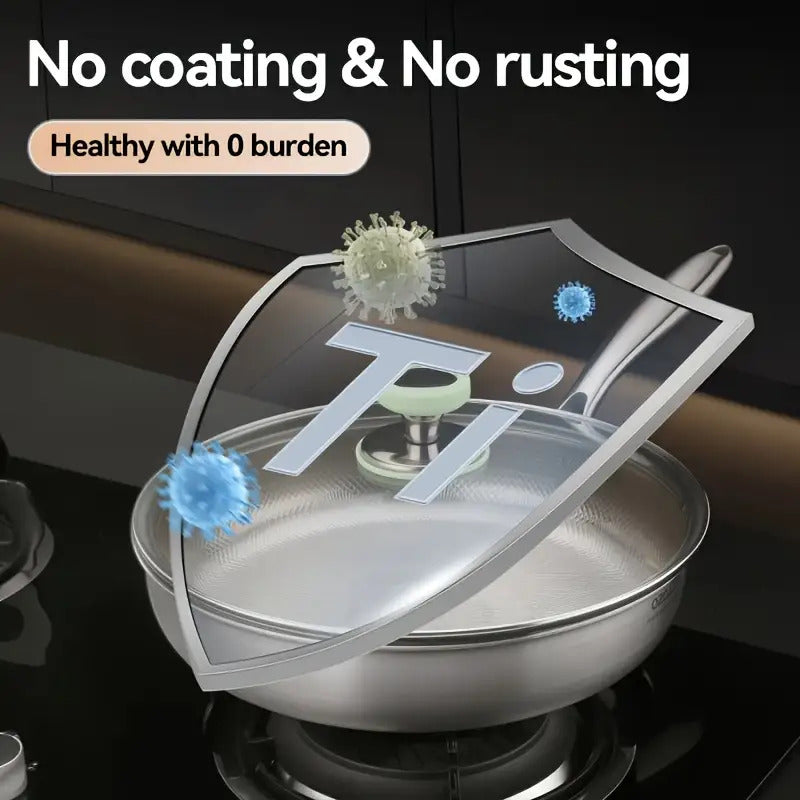 1pc Stainless Steel Non-Stick Frying Pan