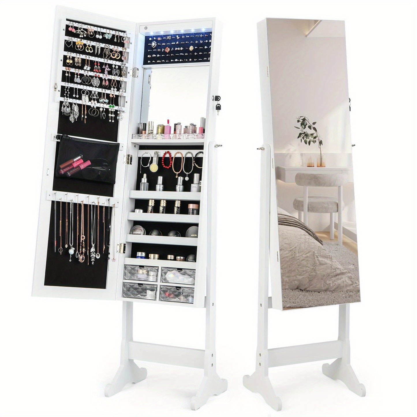 Full-length MirrorJewelry Armoire Storage Jewelry