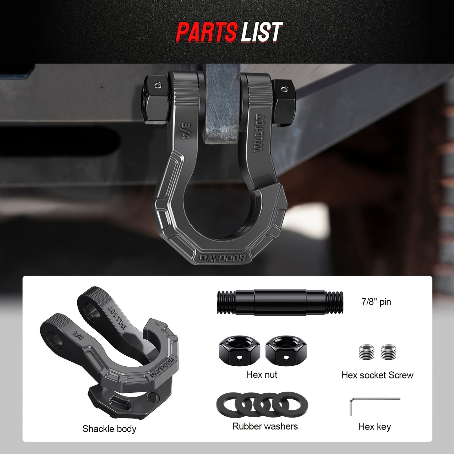 5,000Lbs Break Strength Towing Winch Shackles