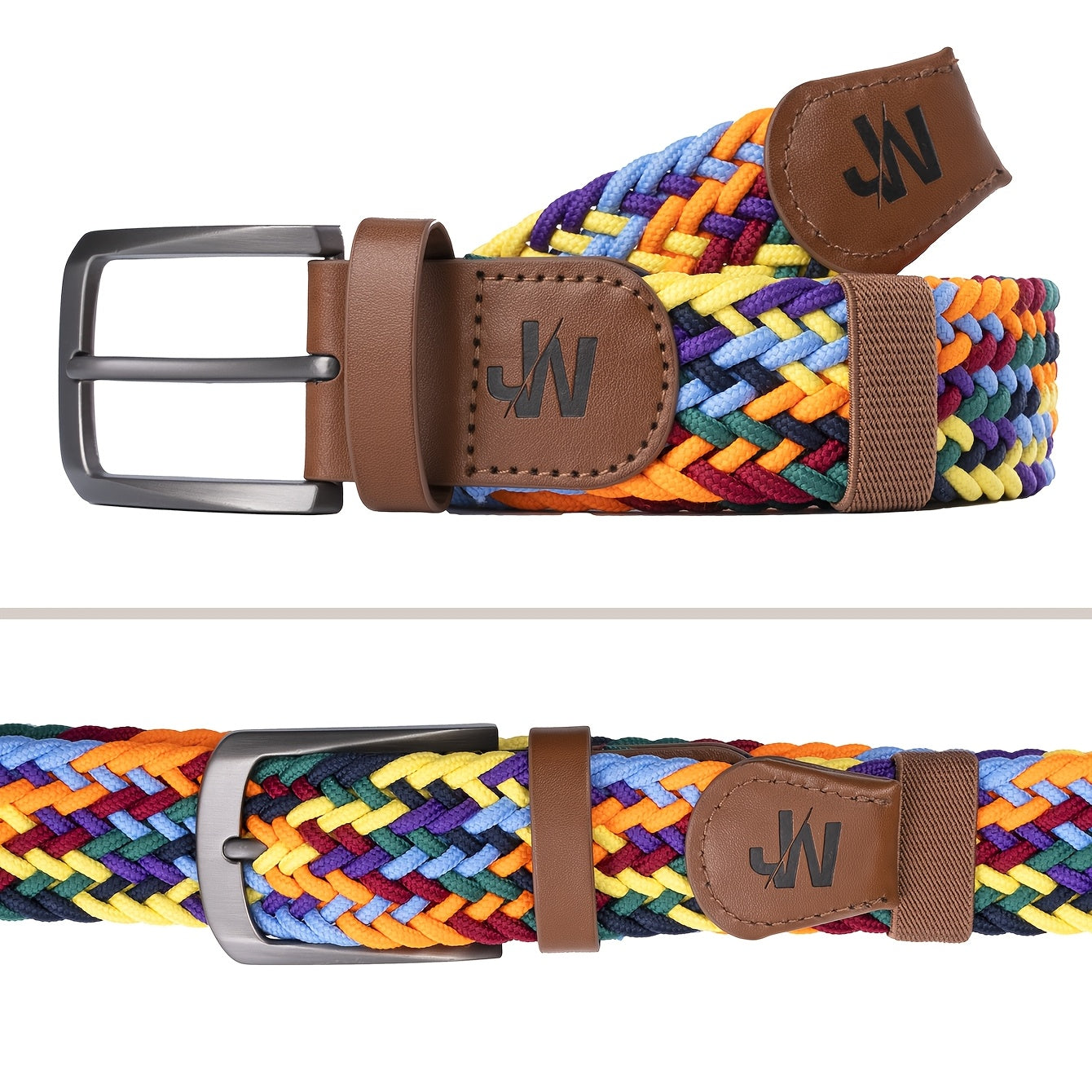 6pcs Colorful Braided Belt for Men & Women