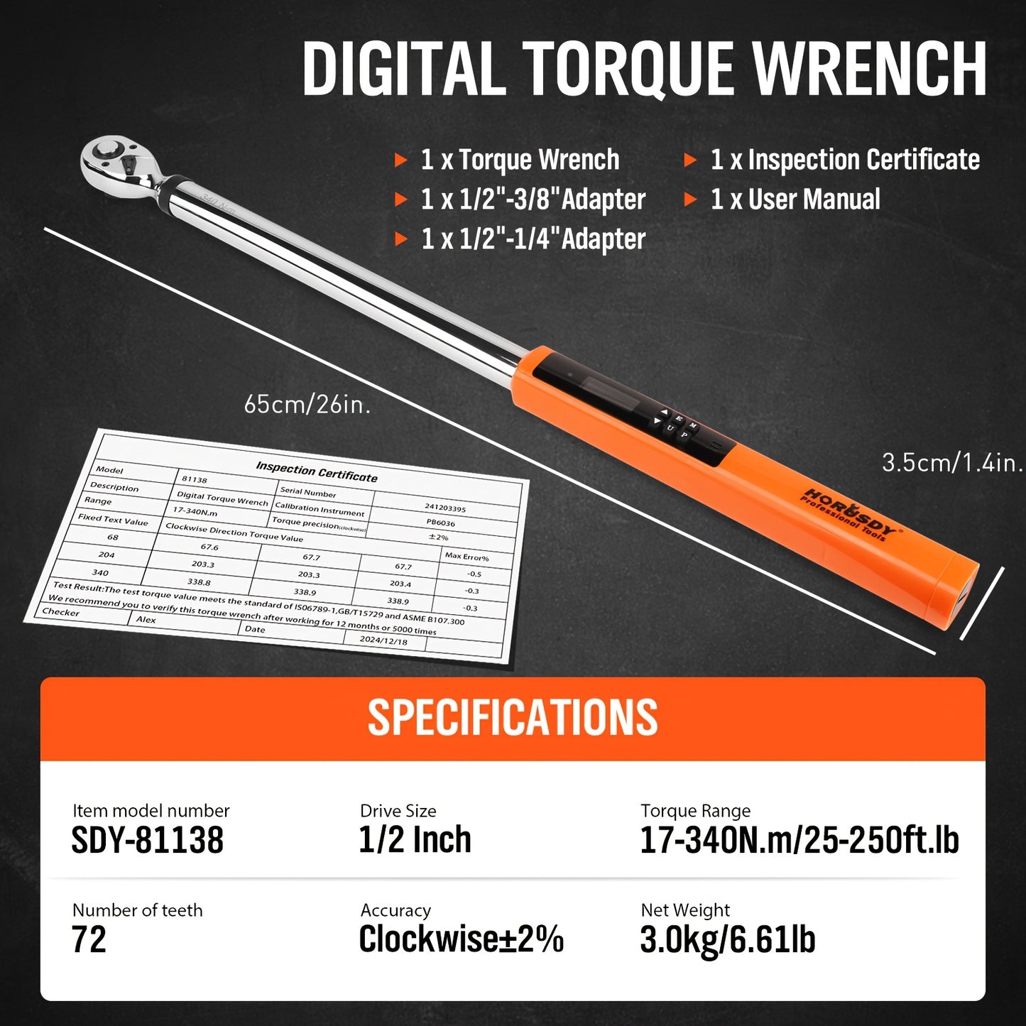 1/2'' Digital Torque Wrench Set Electronic Torque Wrench Set