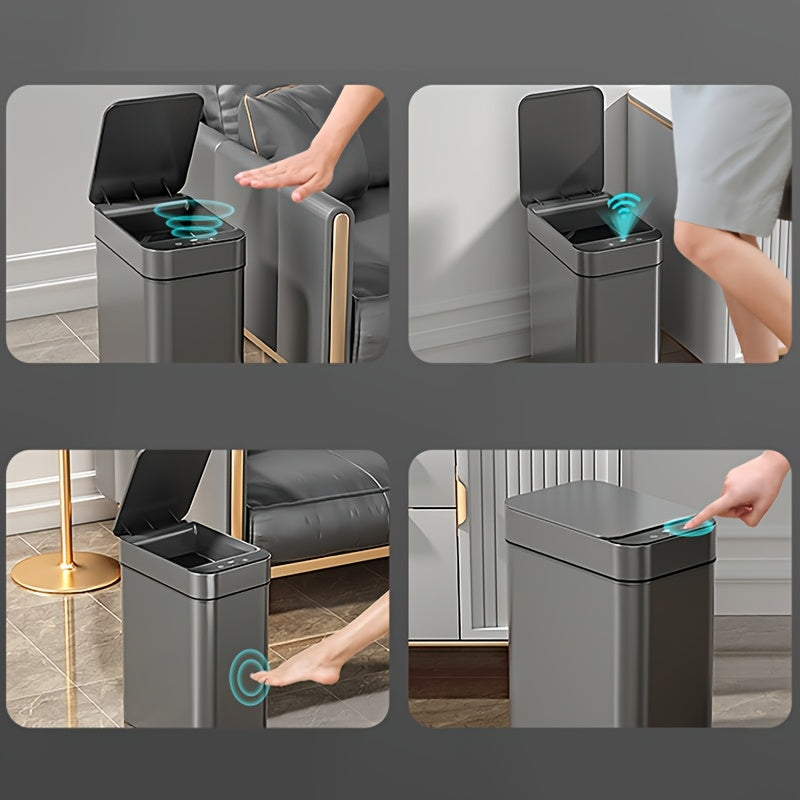 1pc black Bathroom Trash Cans with Lid