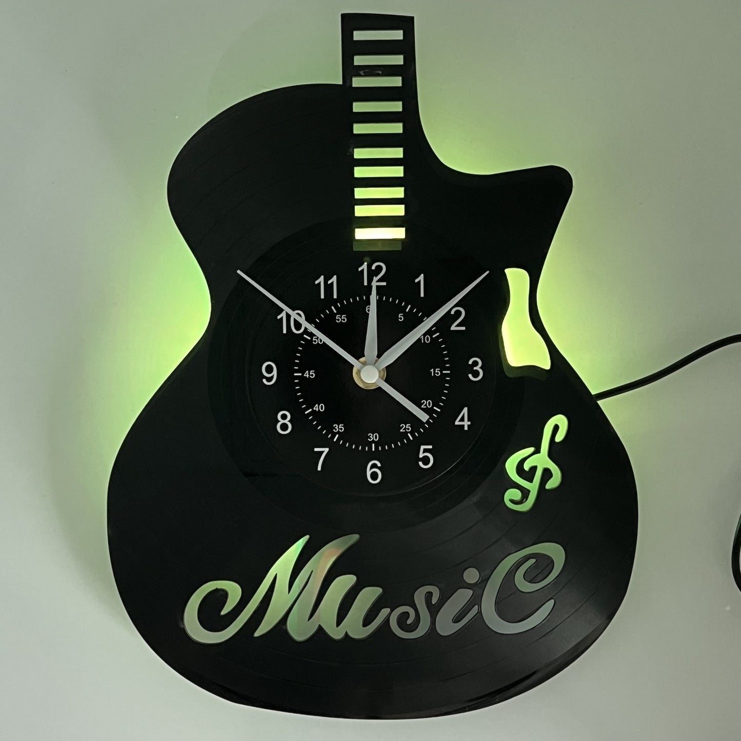 Unique Guitar Design Vinyl Record LED Wall Clock