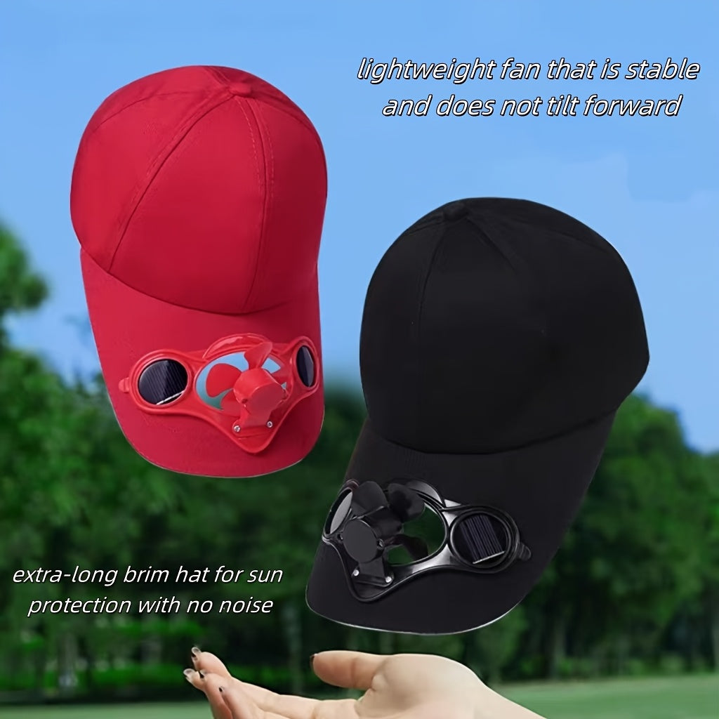 Solar-Powered Fan Baseball Cap with Adjustable Strap