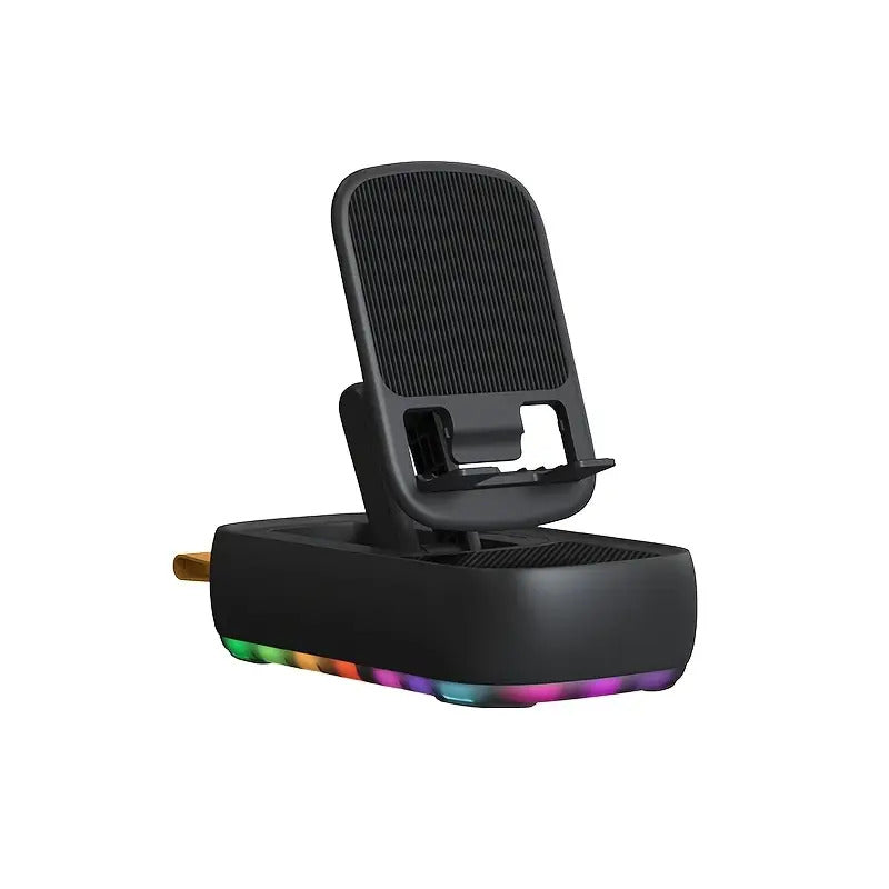 LED Colorful Light Phone Holder with Wireless Speaker and Power Bank