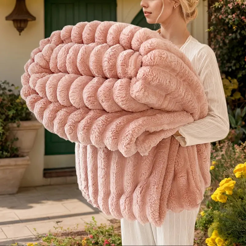 Ultra-Soft Faux Rabbit Fur Blanket