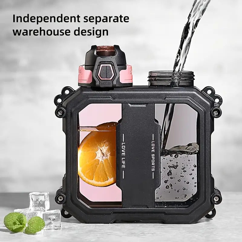 Large Capacity Dual-Compartment Water Bottle with Temperature Control