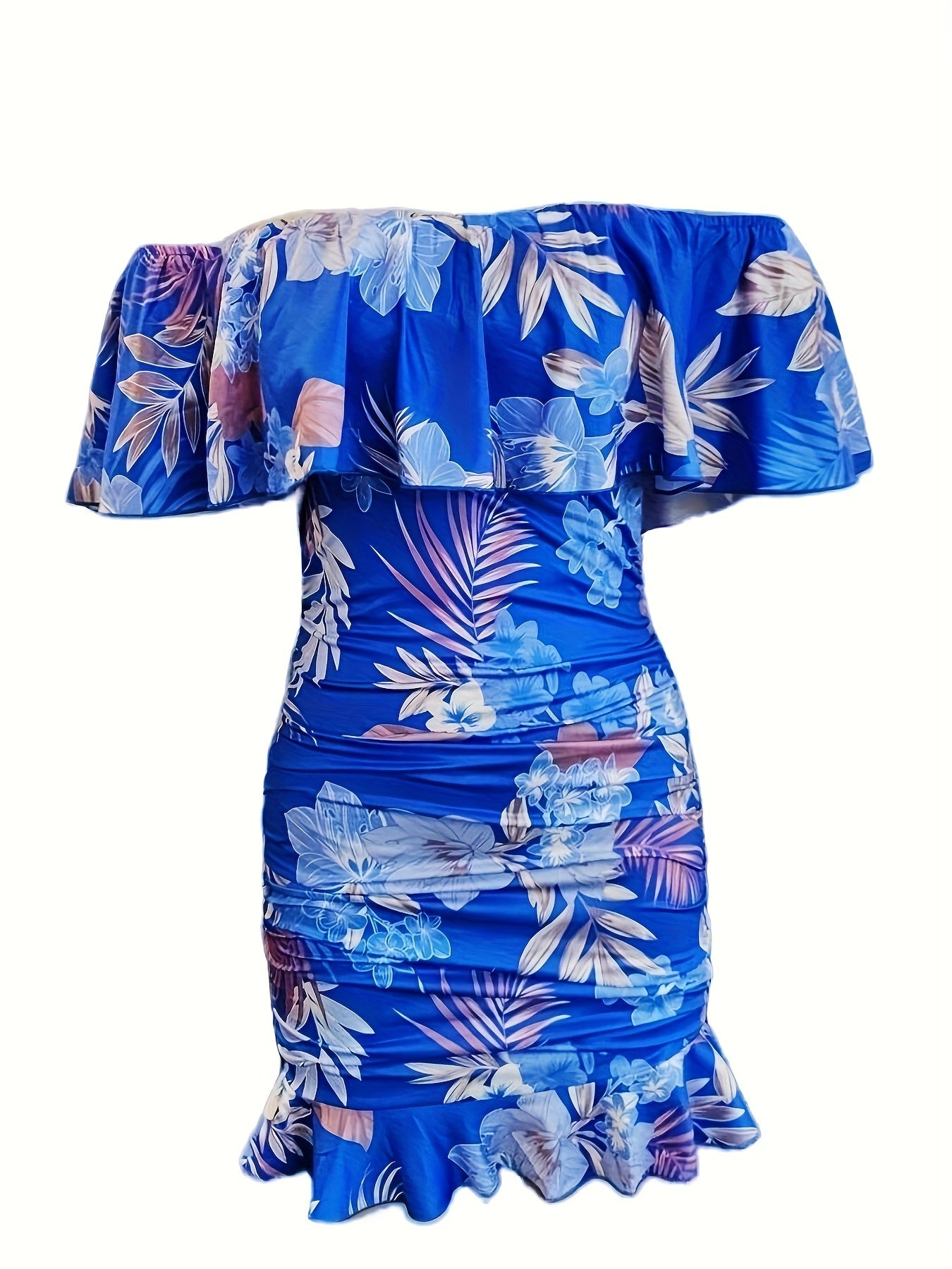 Floral Print Off Shoulder Dress