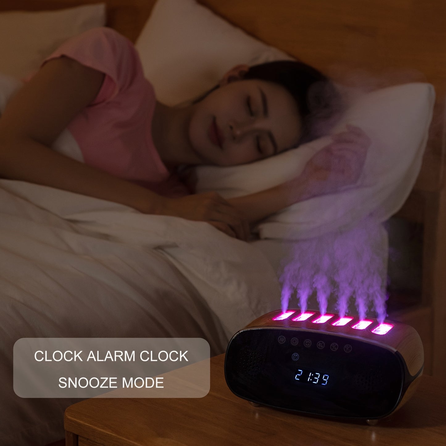 Color-Changing Wireless Speaker & Alarm Clock Humidifier