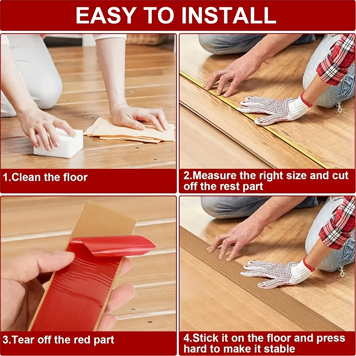 1pc Easy-to-Install PVC Floor Transition Strip