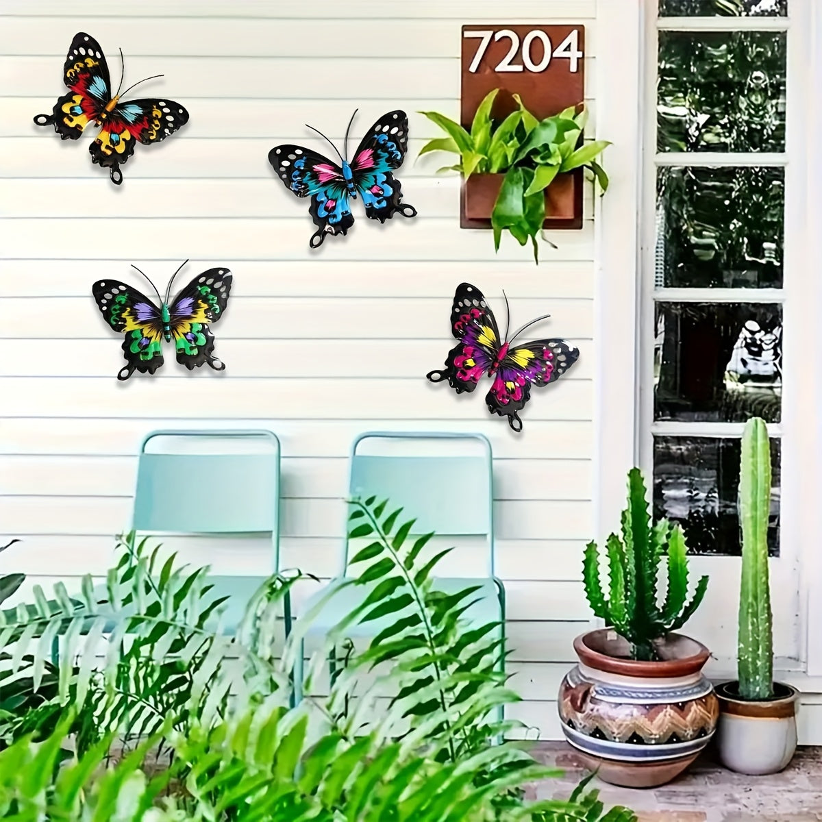4-Pack Metal Butterfly Wall Art