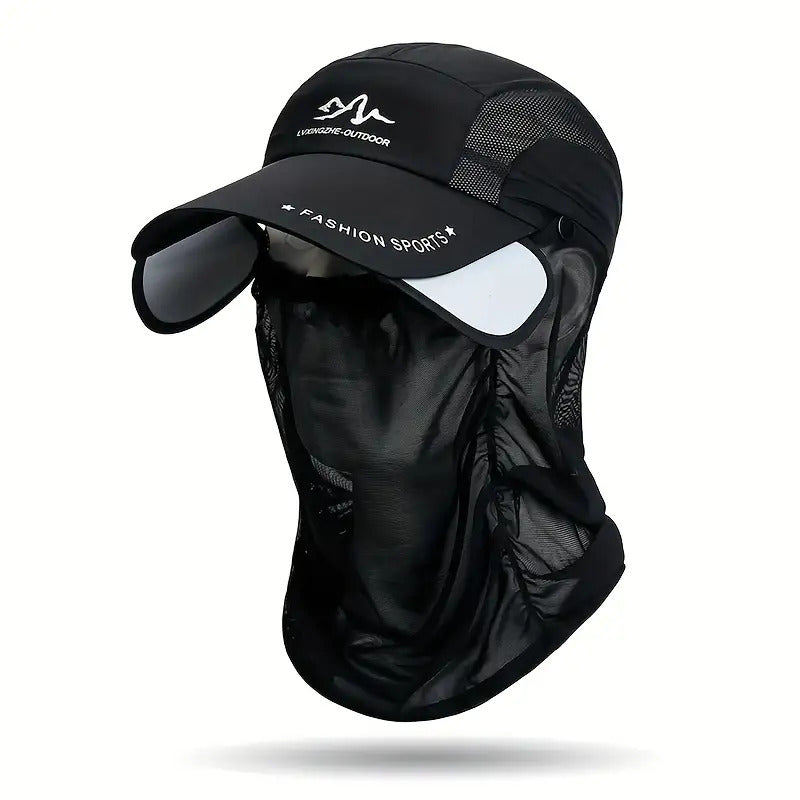 3pcs Men'S Adjustable Baseball Cap with Removable Neck Guard