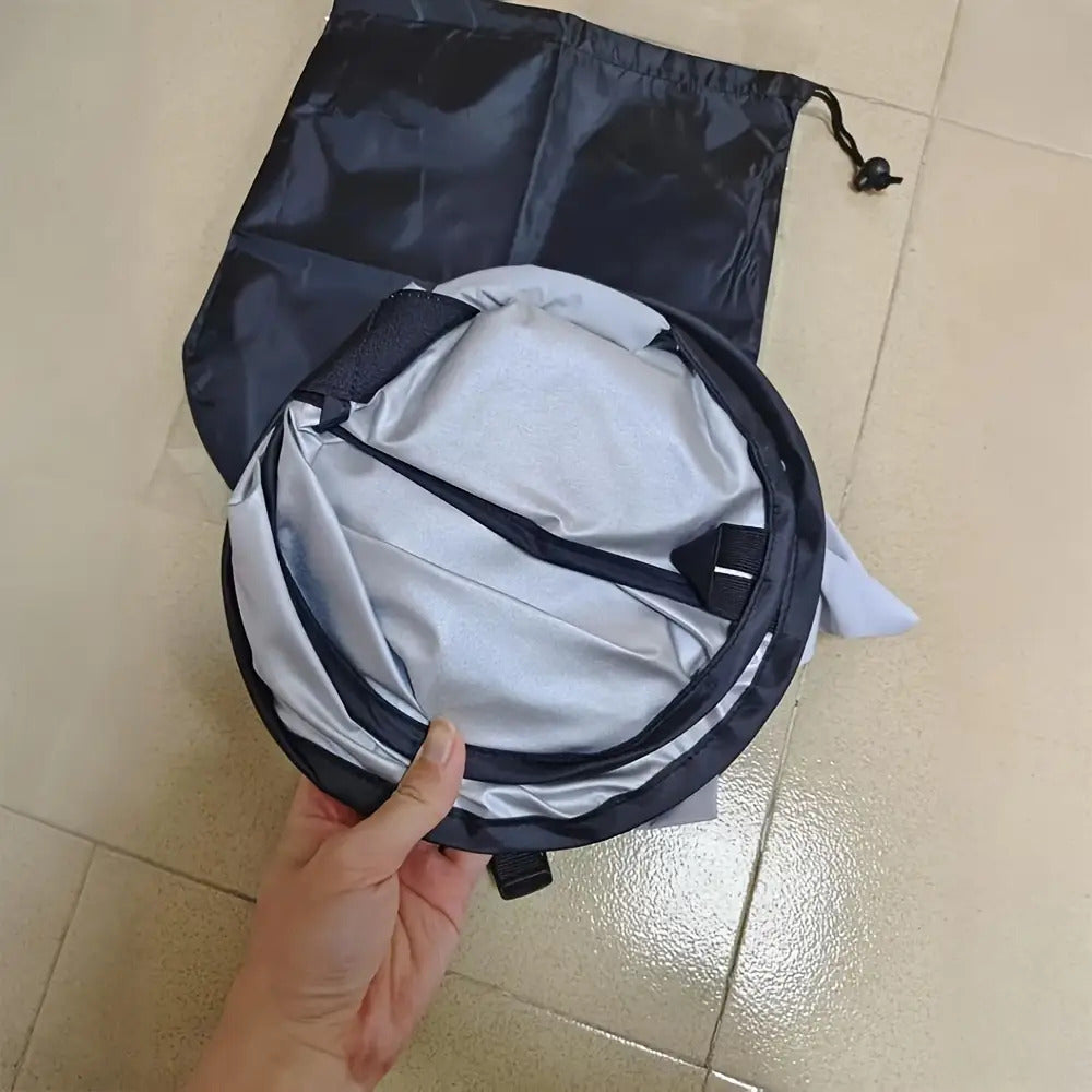 6-Rib Dual-Deflect Neck Strap Umbrella - Manual Open/Close Portable Sun Hat