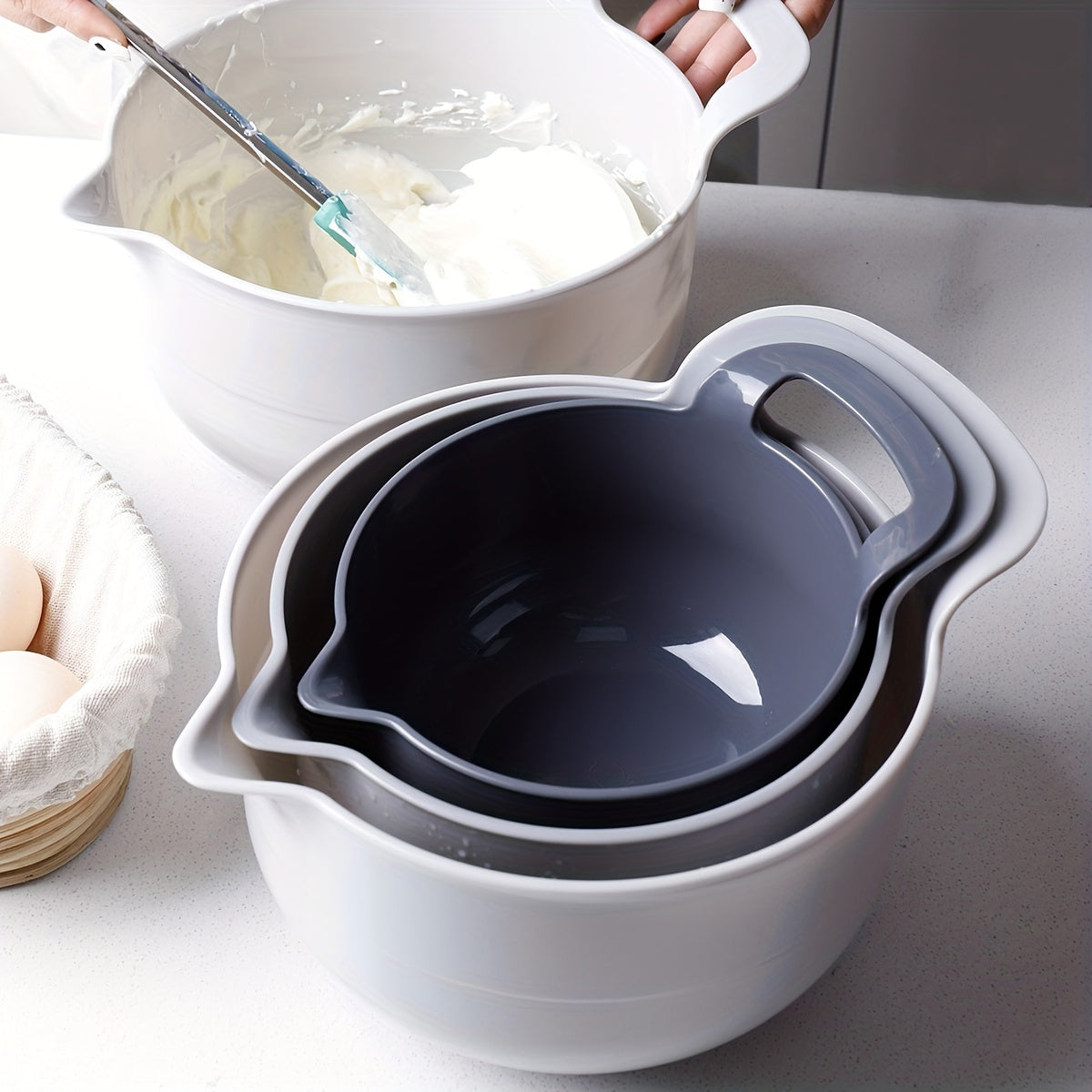 4pcs Thickened and Deepened Baking Mixing Bowl
