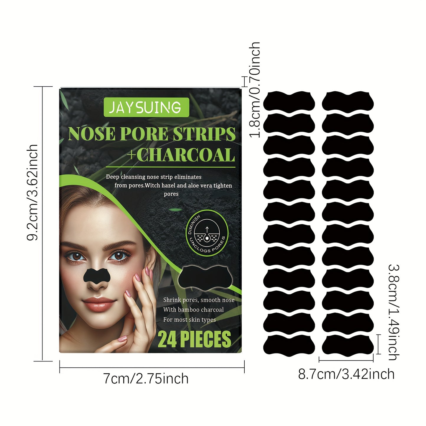 48pcs Gentle Non-Irritating Pore Cleansing Strips for Face & Nose