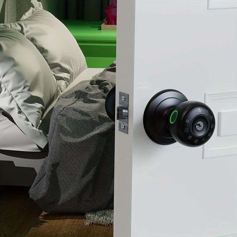 Smart Door Lock Handle with Voice Announcement & Wireless