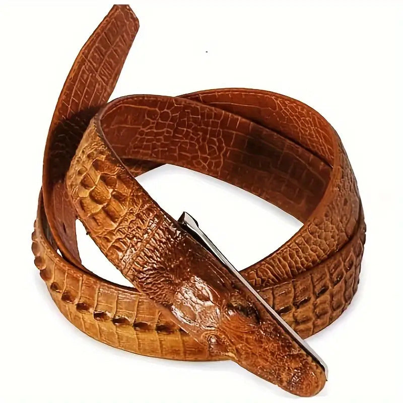 1-Pack Men'S Crocodile Pattern Design Belt