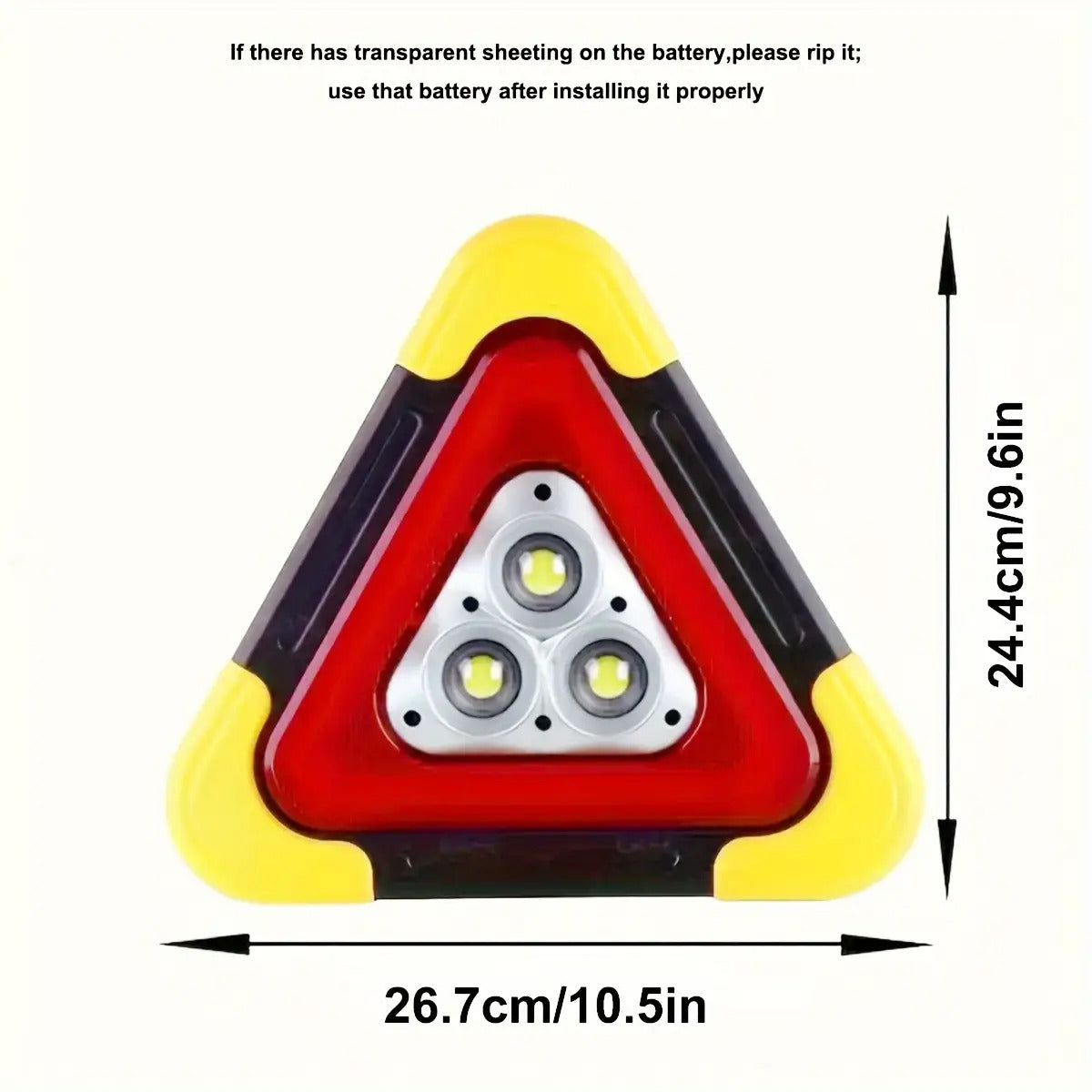 2pcs Solar-Powered LED Triangle Signal Lamp