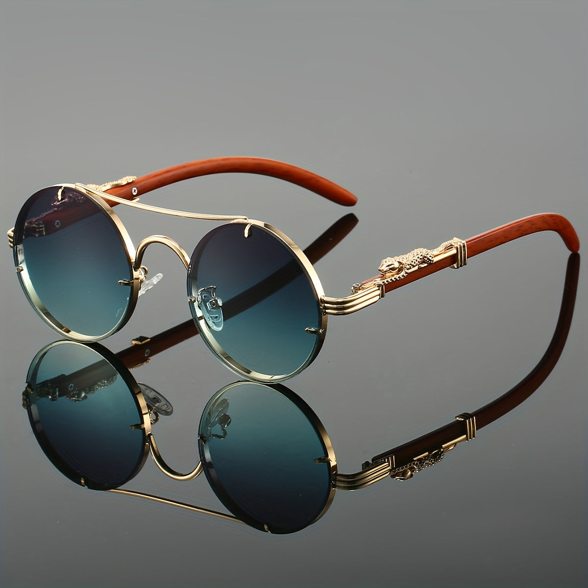 Fashionable Round Metal Frame Glasses