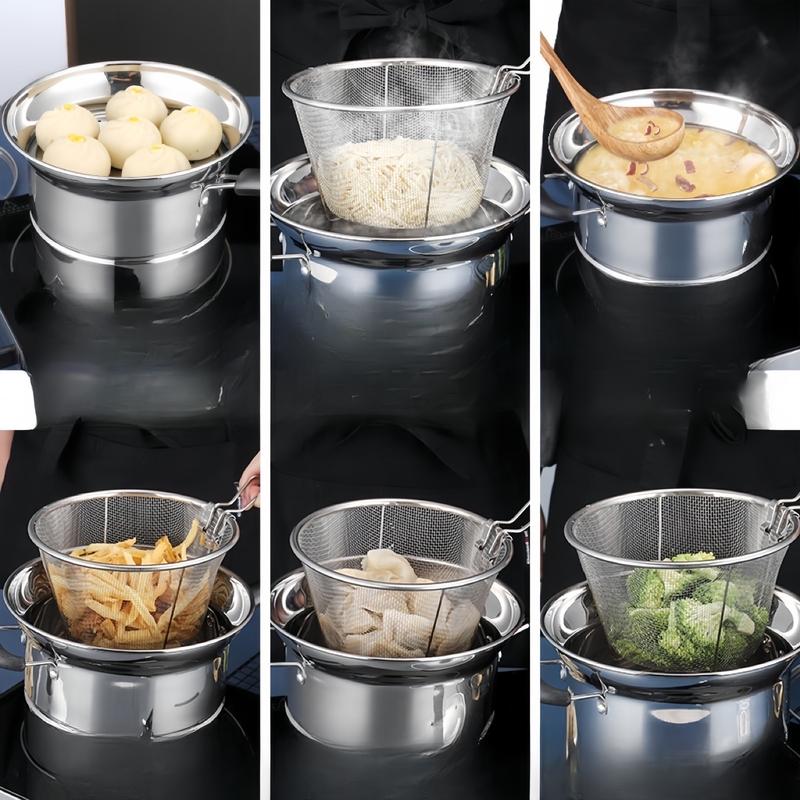 Multifunctional household stainless steel gas milk pot noodle pot