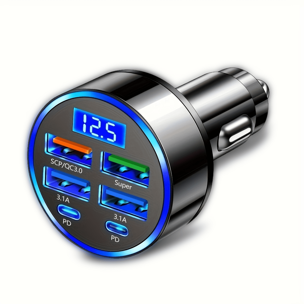 Ultra High Speed 1pc 6-port Car Charger