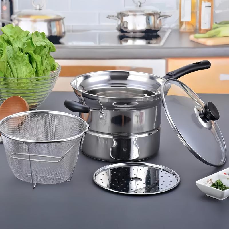 Multifunctional household stainless steel gas milk pot noodle pot