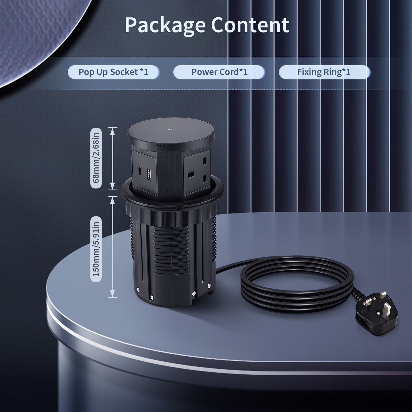 Automatic pop-up power socket